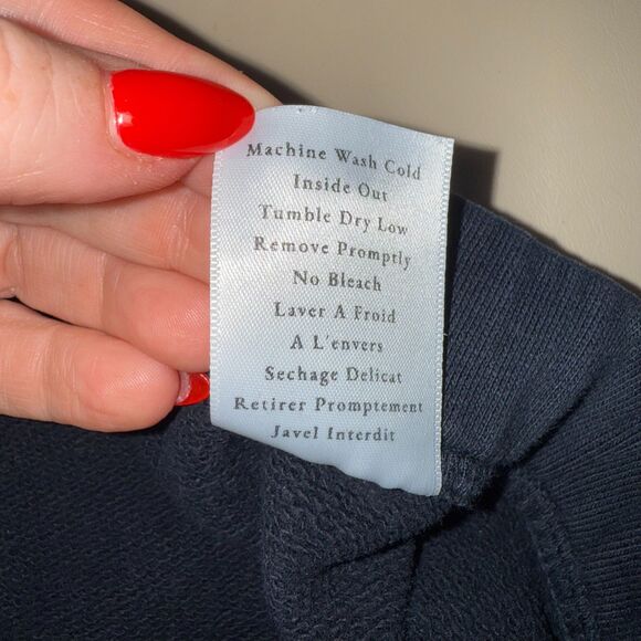 Frank&Eileen Cropped Wide Leg Sweatpant - Navy Melange S - Picture 9 of 10